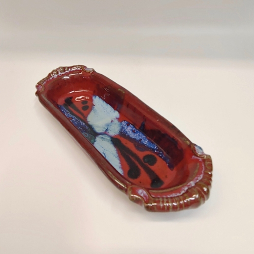 #220809 Baking Dish Red with Splash 10x4 $12 at Hunter Wolff Gallery